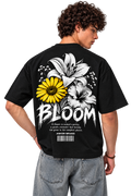 BLOOM Graphic Oversized Streetwear T-Shirt – Black